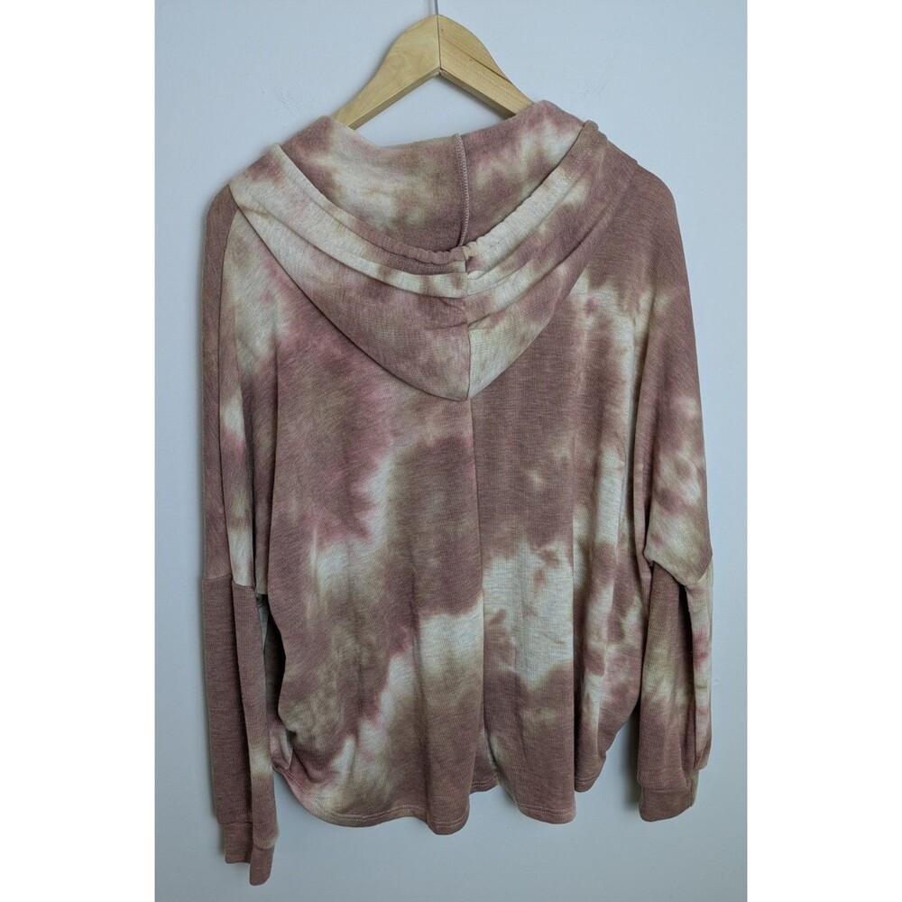 Phil Love Pink SZ M Tie-Dye Drop Shoulder Sweatshirt Comfy Oversized Boho Lounge - Picture 9 of 14